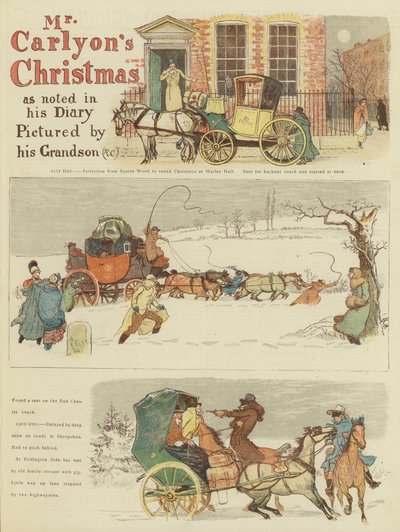 カーライオン氏のクリスマス（クロモリト） 作： Randolph Caldecott